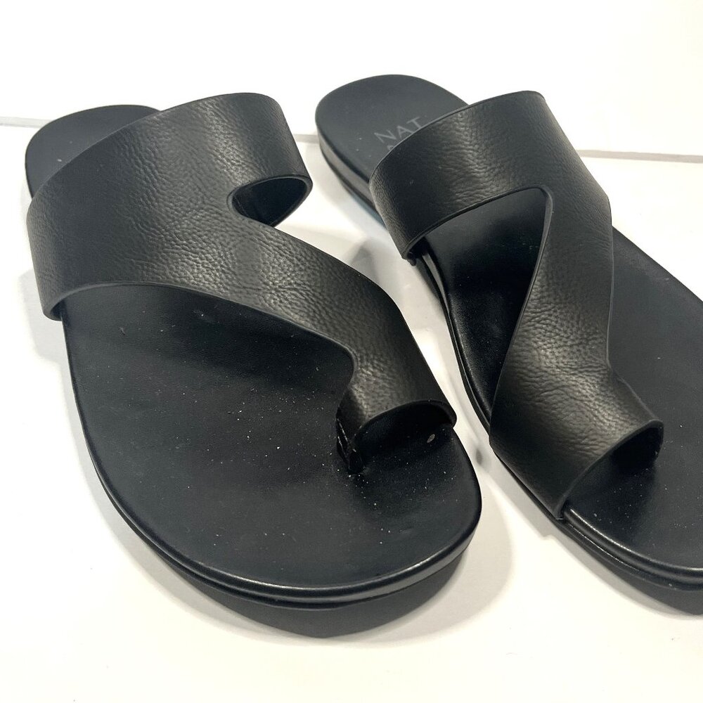NATURALIZER Black Strappy Slip-on Sandals US size 7.5 Euro 37.5 UK 4.5